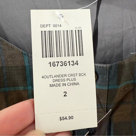 Hot Topic Outlander Lace Up Tartan Plaid Dress Nee With Tags Size 2X - Picture 7 of 7